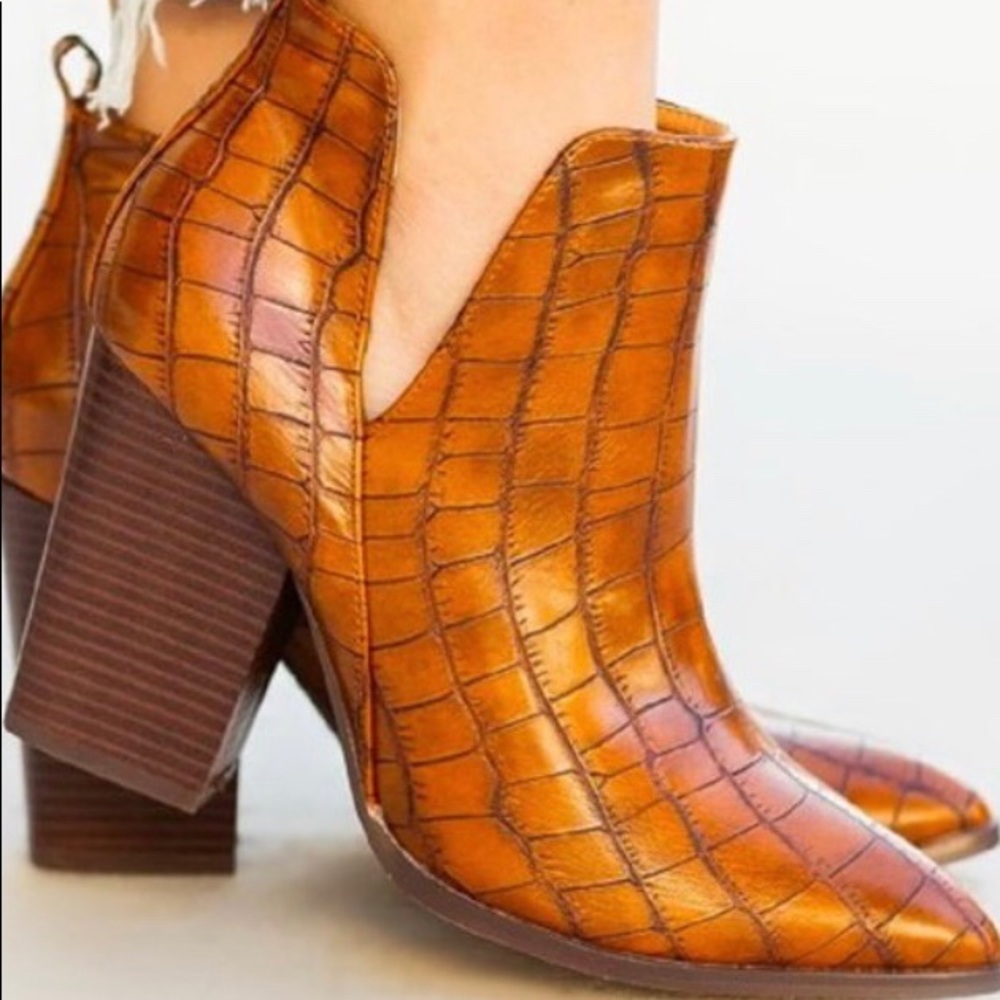Brown Croc Booties